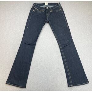 True Religion Jeans Women 27 Blue Denim Cotton Blend Stretch Bootcut Made in USA